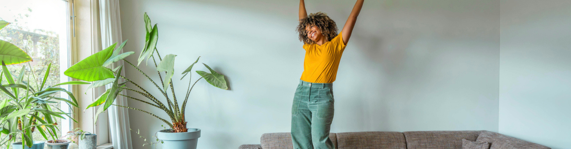 Person happy in their multifamily unit