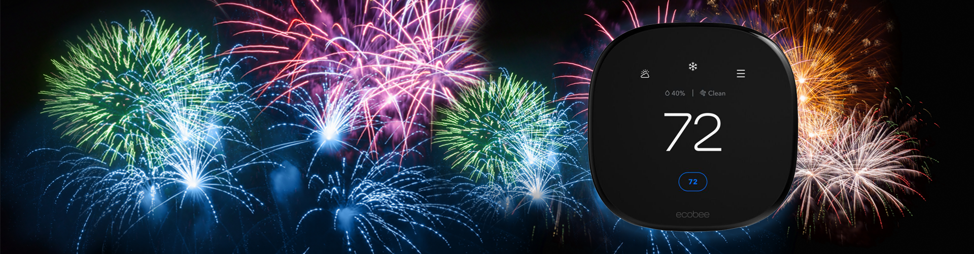 thermostat in the middle of fireworks